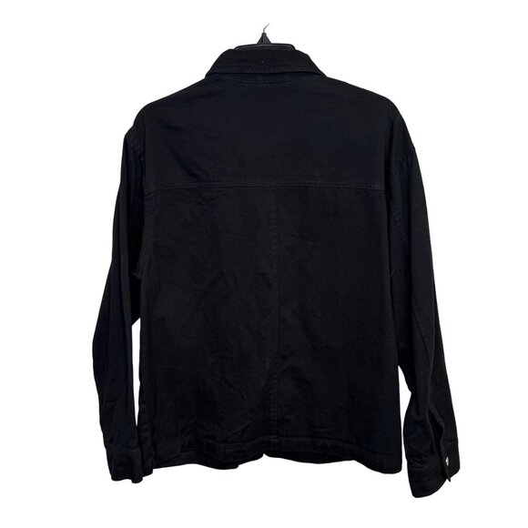 Asos Design Black Jacket With Skeleton Hand Embroidery Womens Sz 4 Snap Closure - Picture 2 of 9